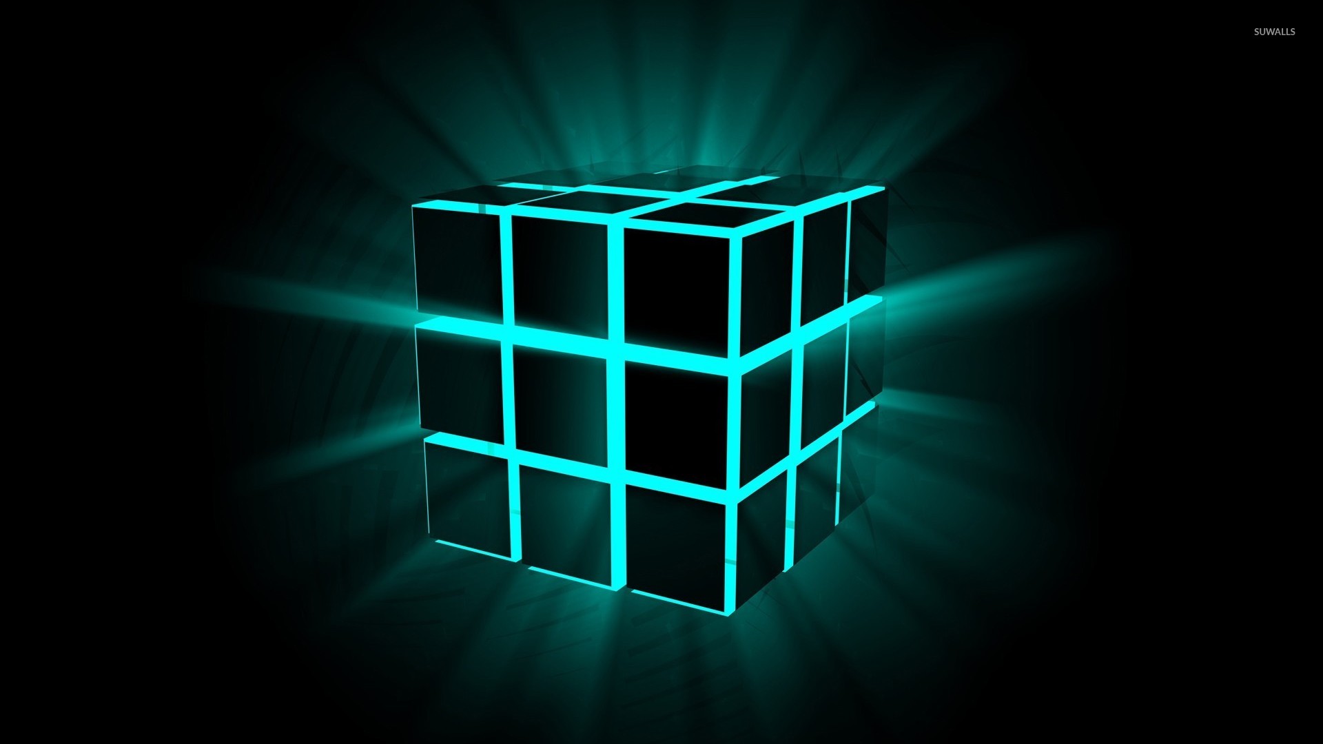 Neon Cube Wallpaper 3d