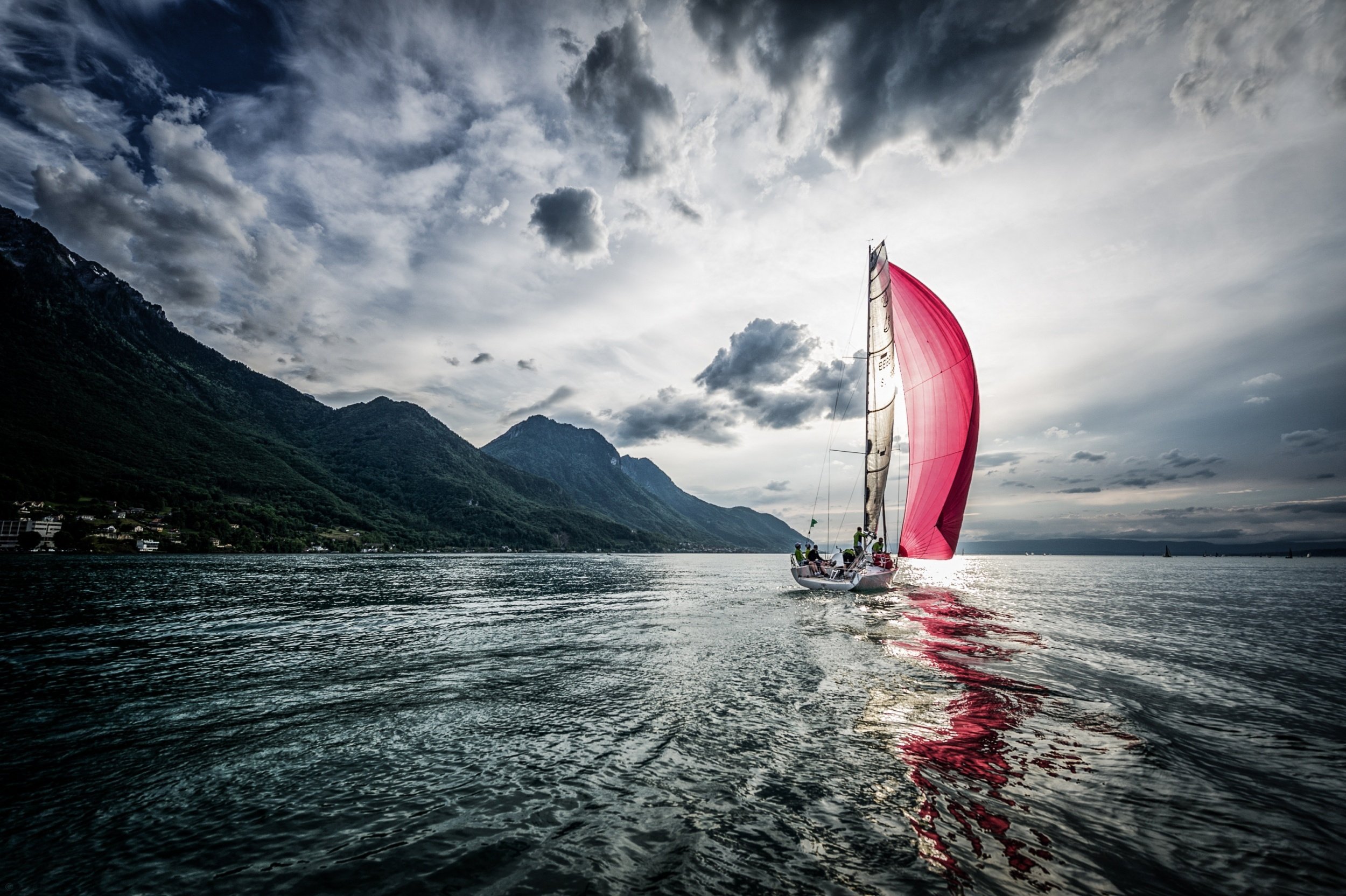 Wave Sail Scarlet Boat Sailing Wallpaper HD