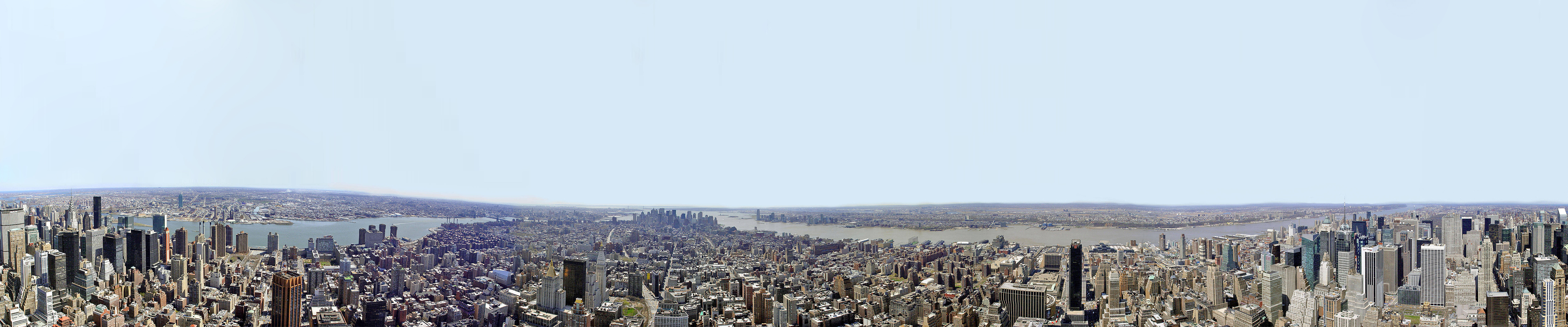 Wallpaper New York Manhattan Panorama Triple Monitor Display