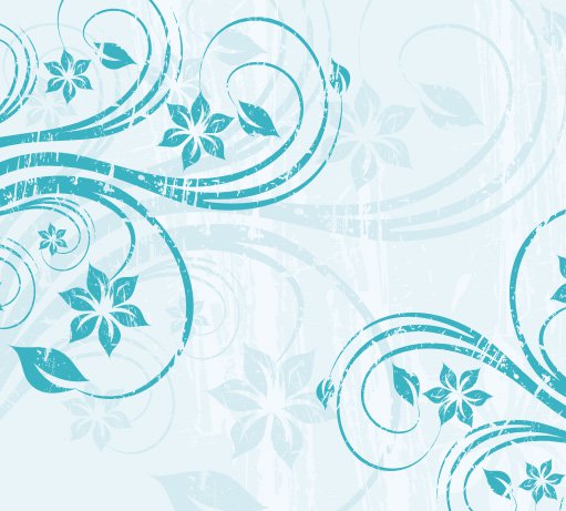 Blue Swirls Part Vector Graphic Beautiful Greeting Flowers