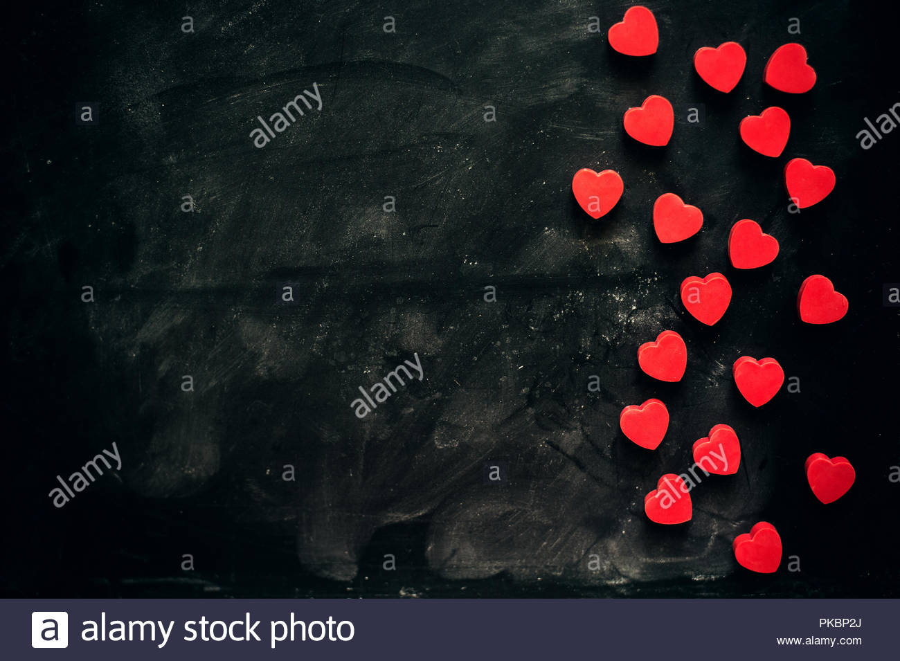 Lots Of Little Red Hearts On Black Background Romantic Love