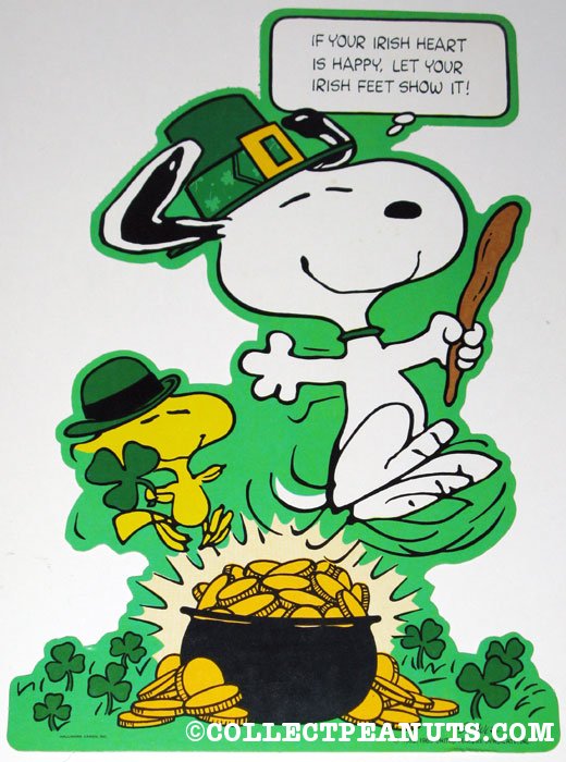Snoopy And Woodstock Dancing Around Pot Of Gold St Patrick S Day