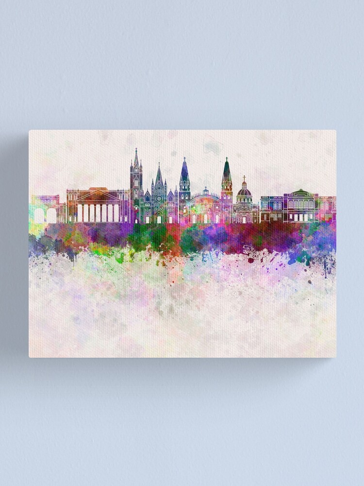 Guadalajara Skyline In Watercolor Background S Print By