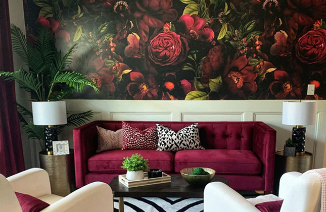 Dark Floral Wallpaper And Wall Murals