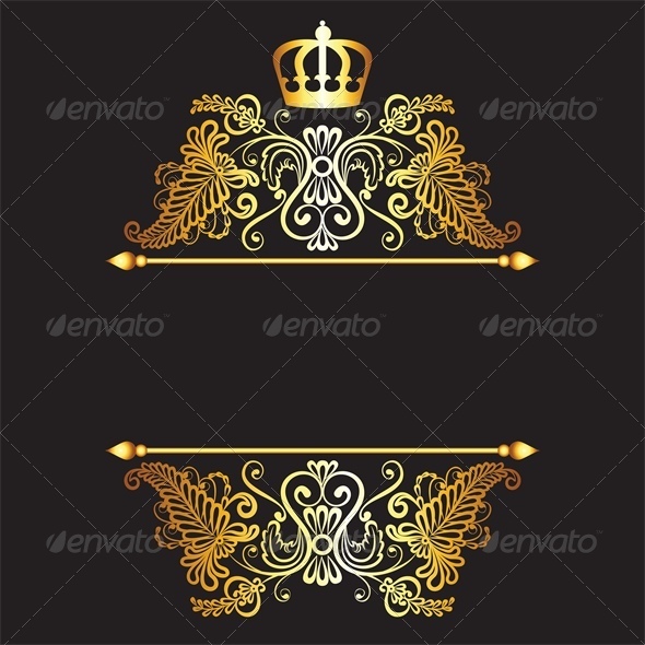 Royal Pattern With Crown On Dark Background Background Decorative
