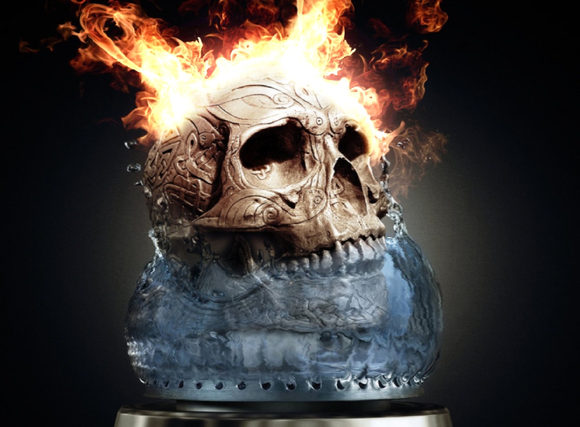 3d Fire Skull Wallpaper Animated