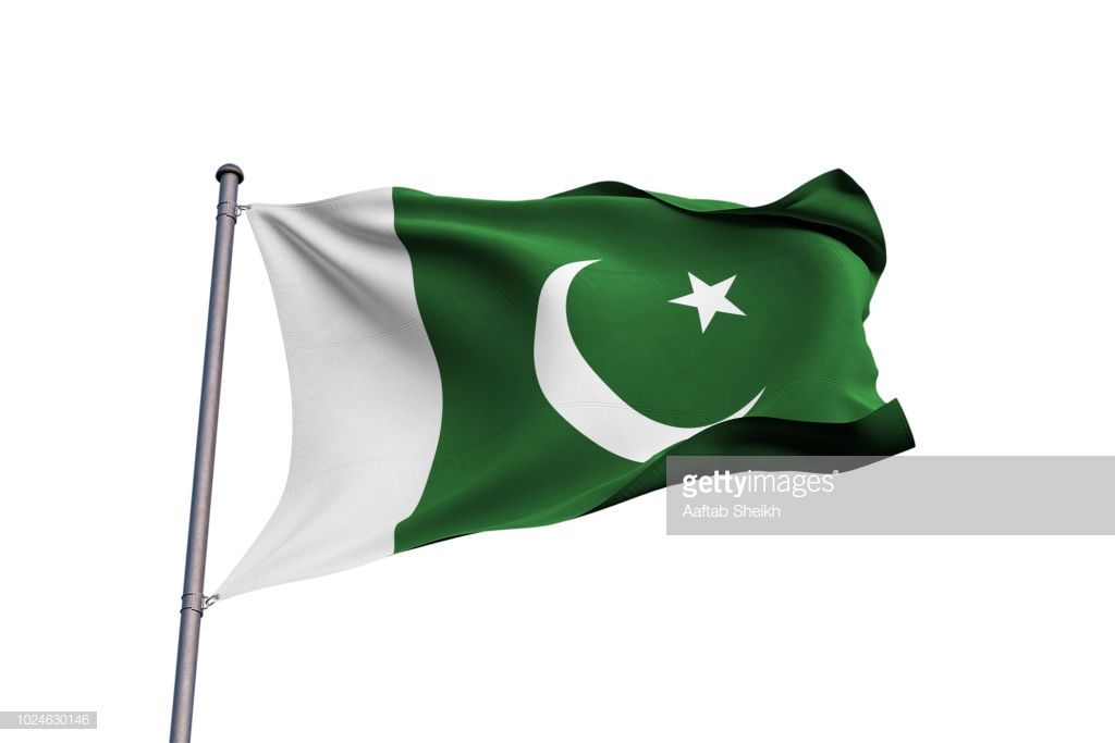 Pakistan 3d Flag Waving On White Background Waves