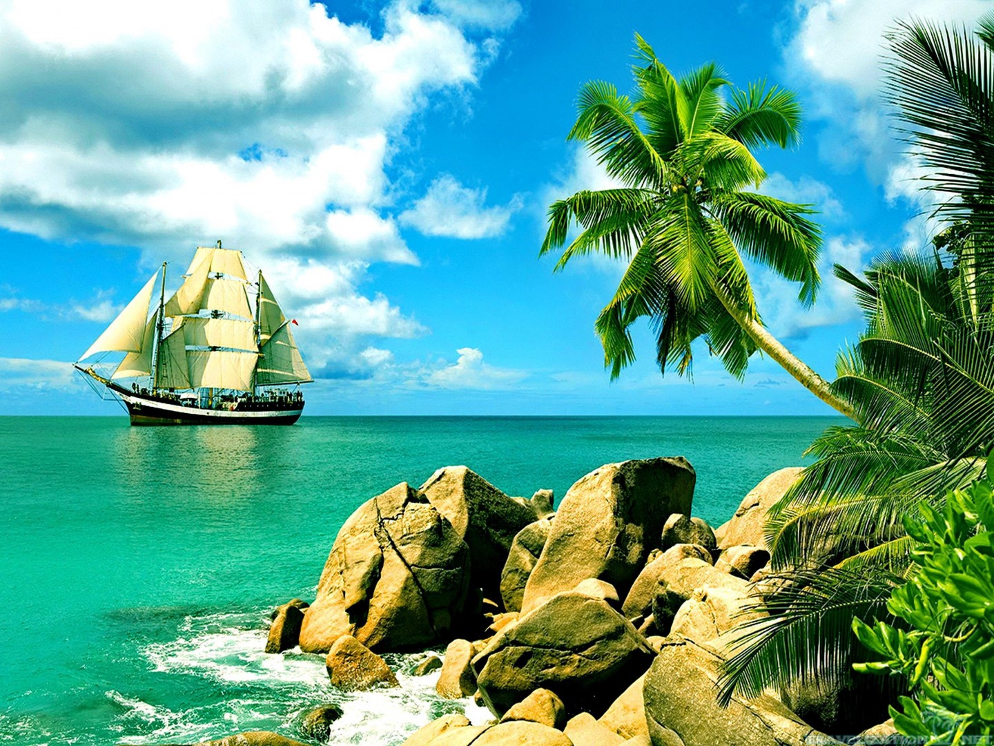 Sailing In Paradise HD desktop wallpaper Widescreen High