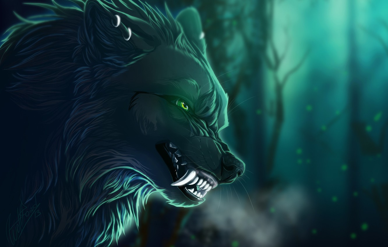 Wallpaper Night Wolf Grin Image For Desktop Section