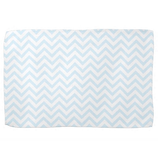 Chevron Stripes Background Baby Blue Kitchen Towel Zazzle