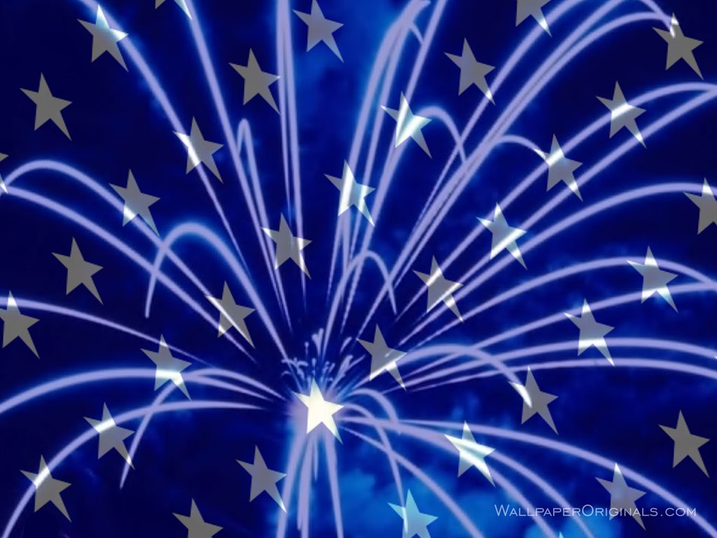 Blue Fireworks Wallpaper Animated White