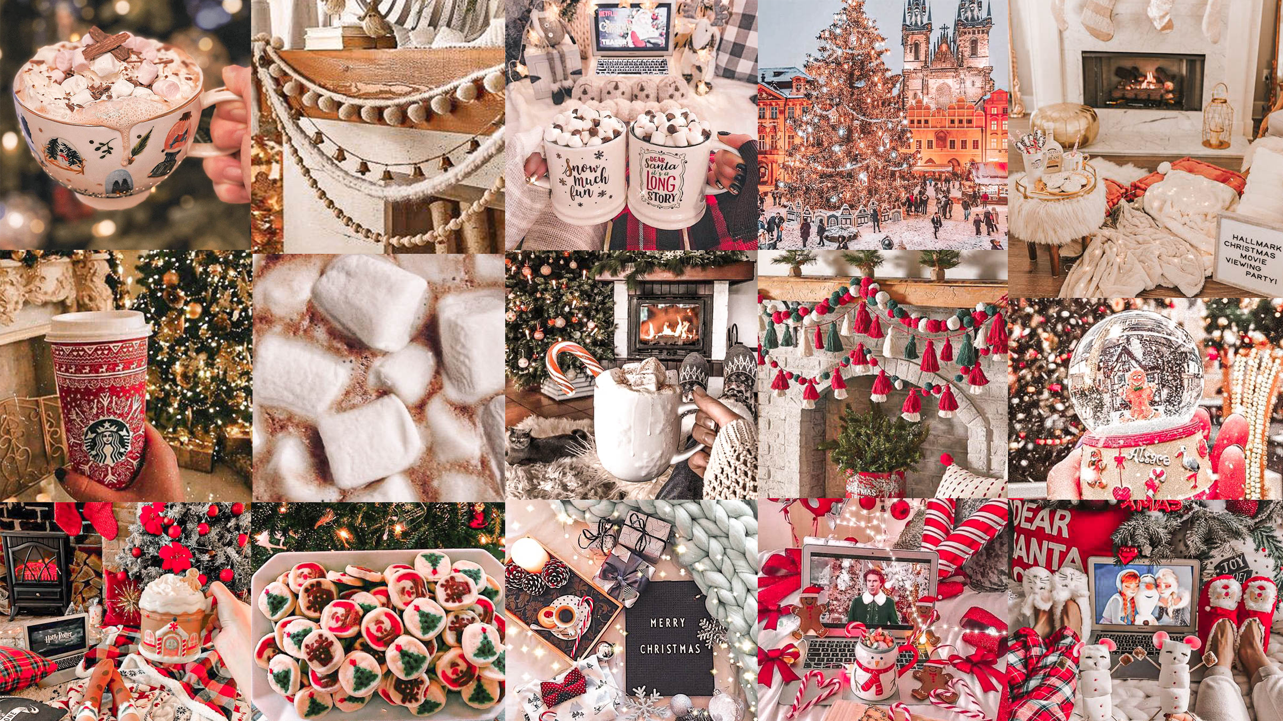 Christmas Aesthetic Wallpaper Collage for Desktop Computers   iMac