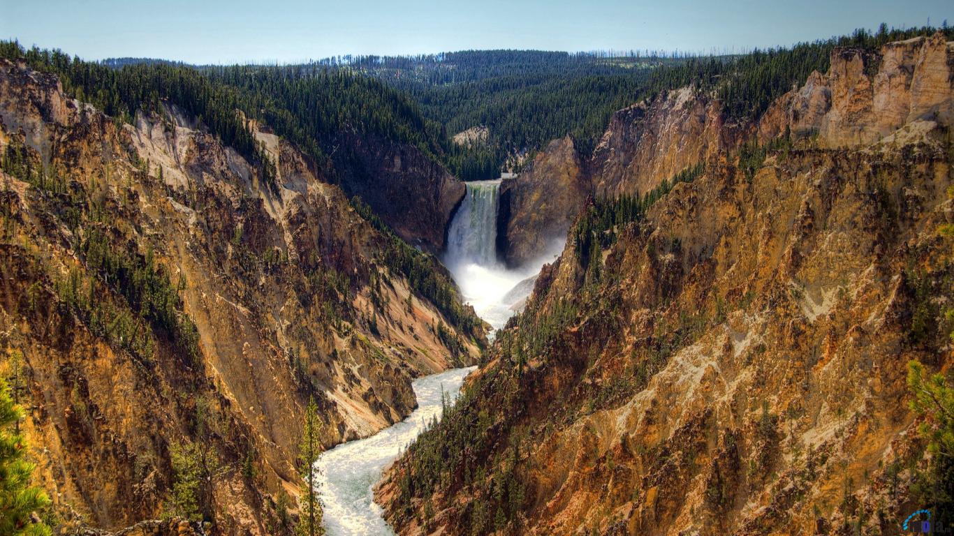 Yellowstone Waterfall Beautiful Wallpaper Photosjunction