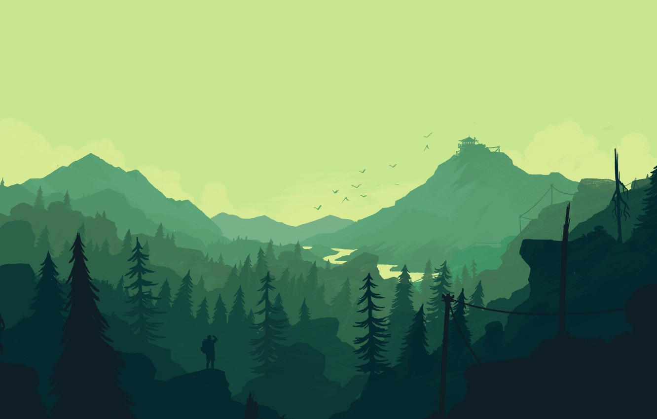Wallpaper Mountains The Game People Forest Silhouette