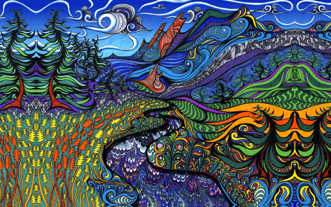 Psychedelic Landscape Wallpaper