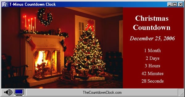 Minus Christmas Countdown T Clock