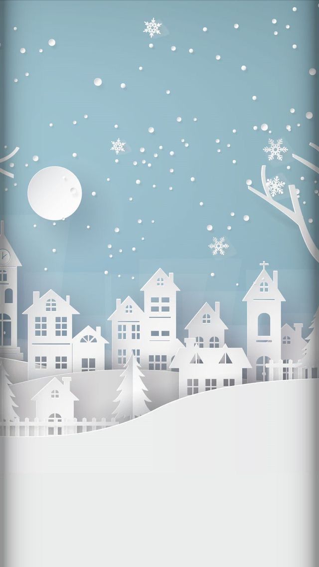 White Snow Blue Sky Christmas Wallpaper Phone
