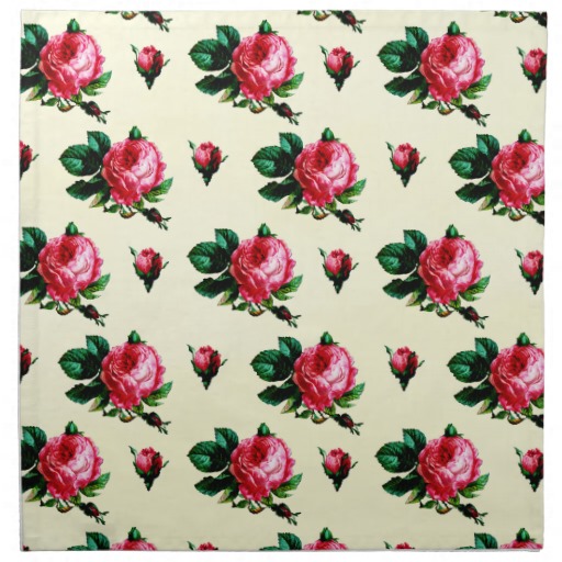 Vintage Pink Cabbage Roses Cream Wallpaper Note Are From