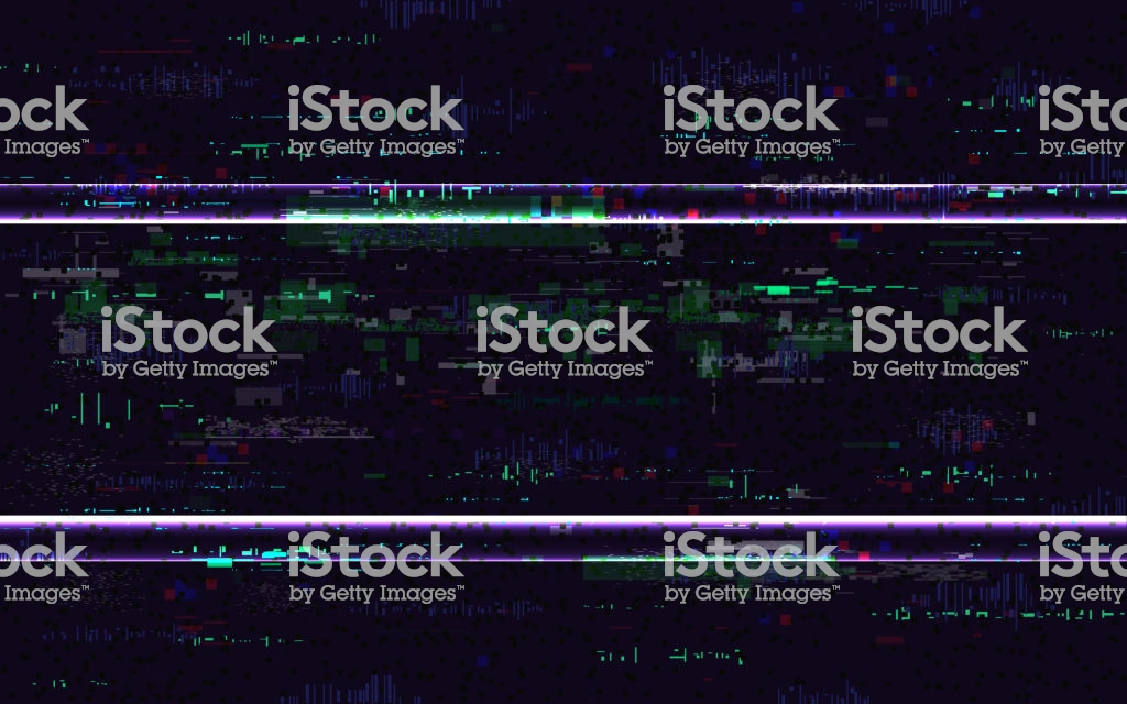 Glitch No Signal Digital Distortions With Color Pixel Noise Vhs