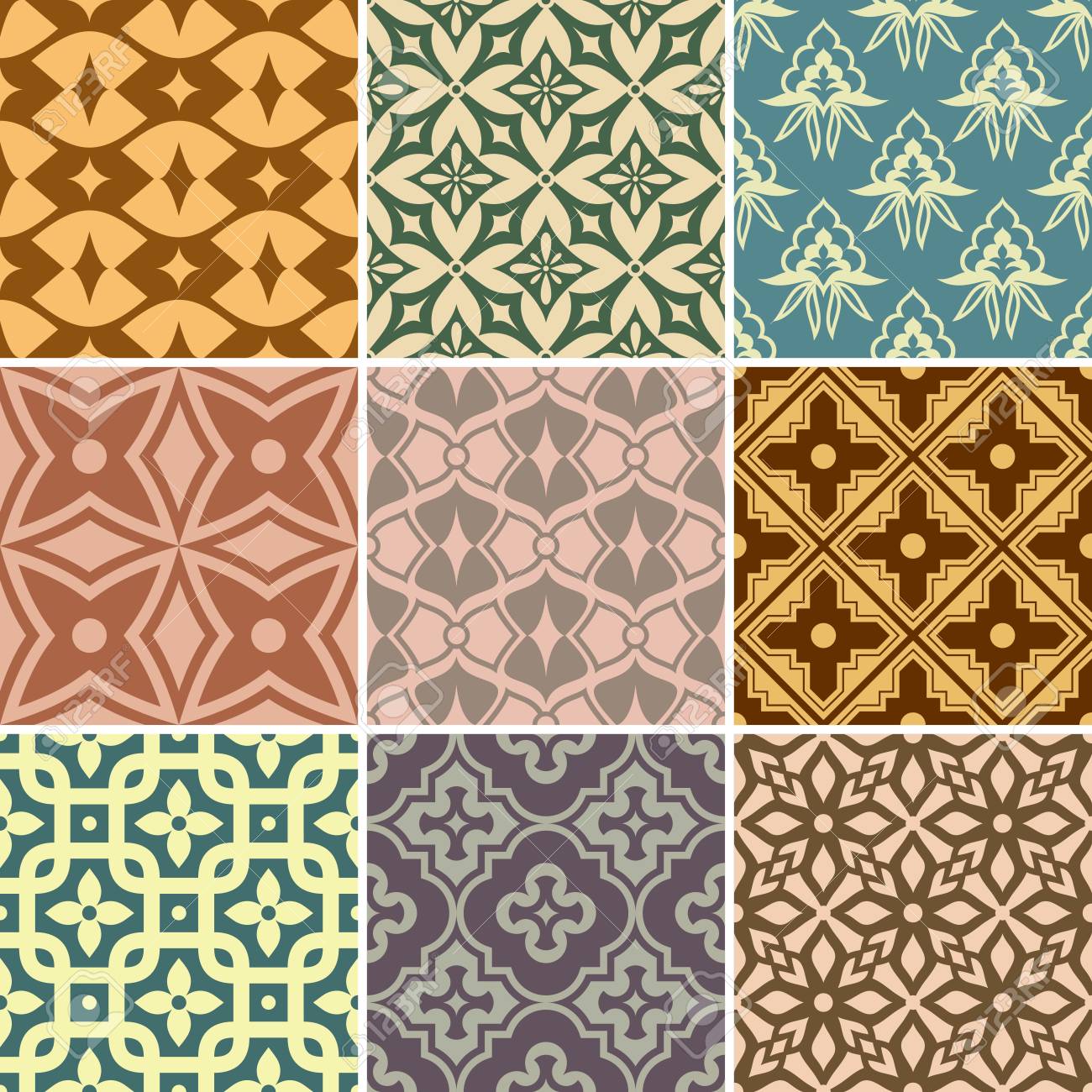 Retro Seamless Wallpaper Patterns Vintage Background With