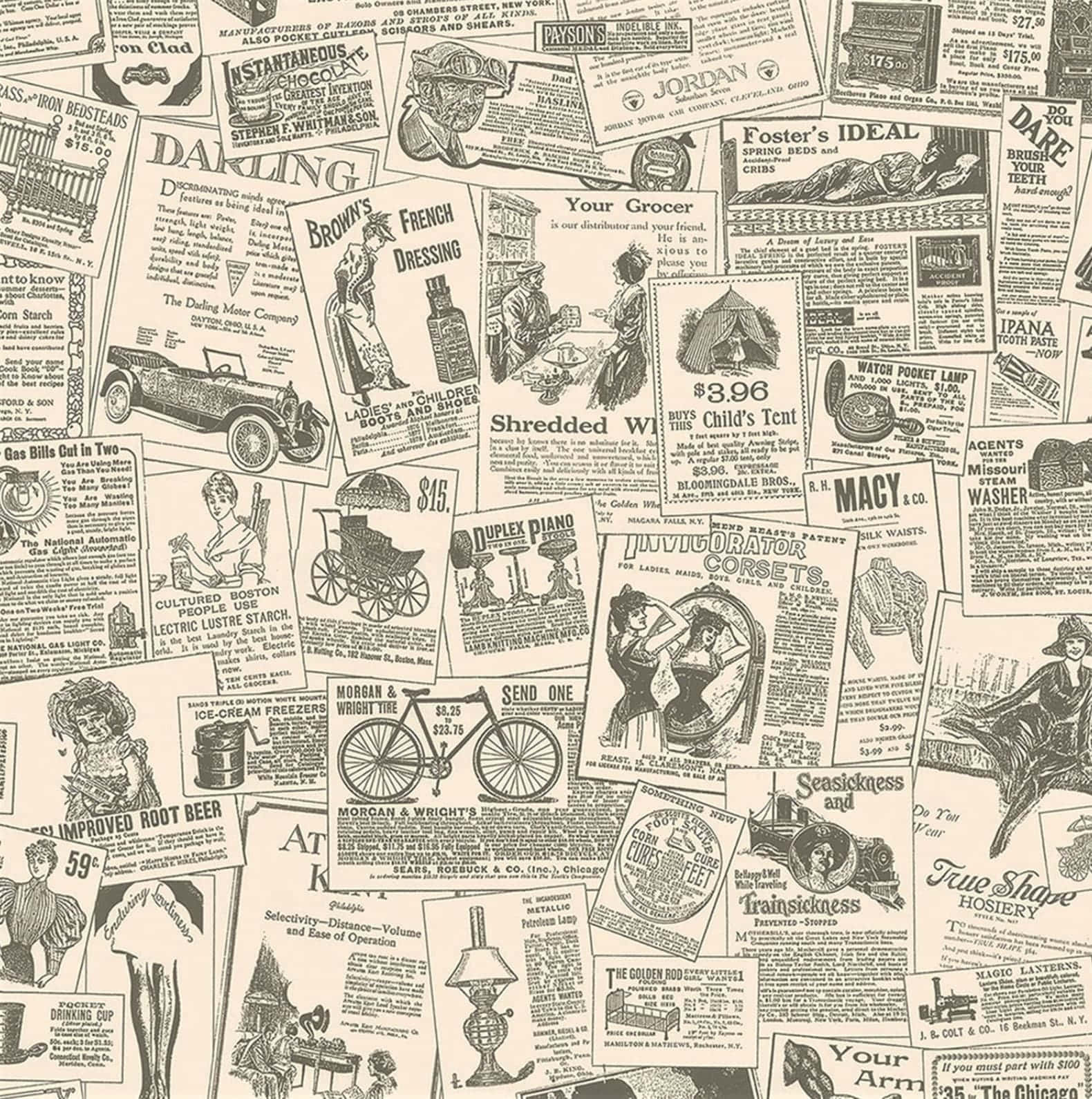 Vintage Newspaper Background Wallpaper