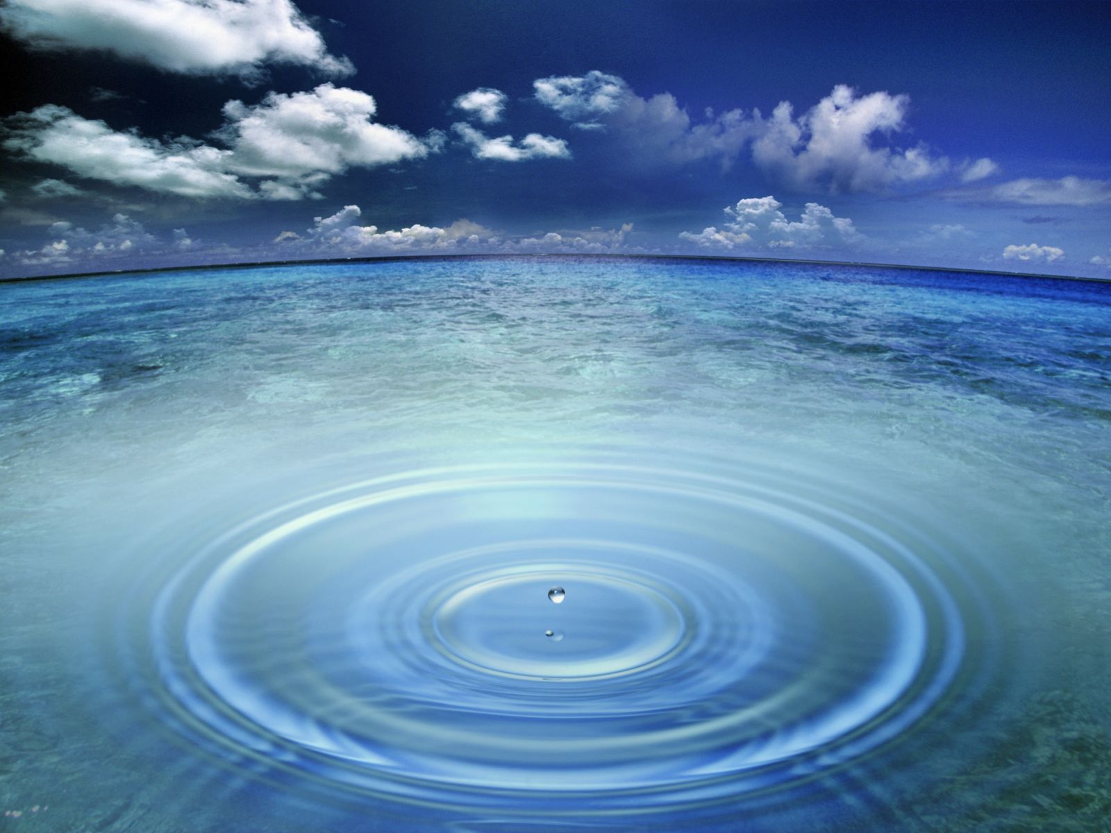Ocean Water Drop Wallpaper Image