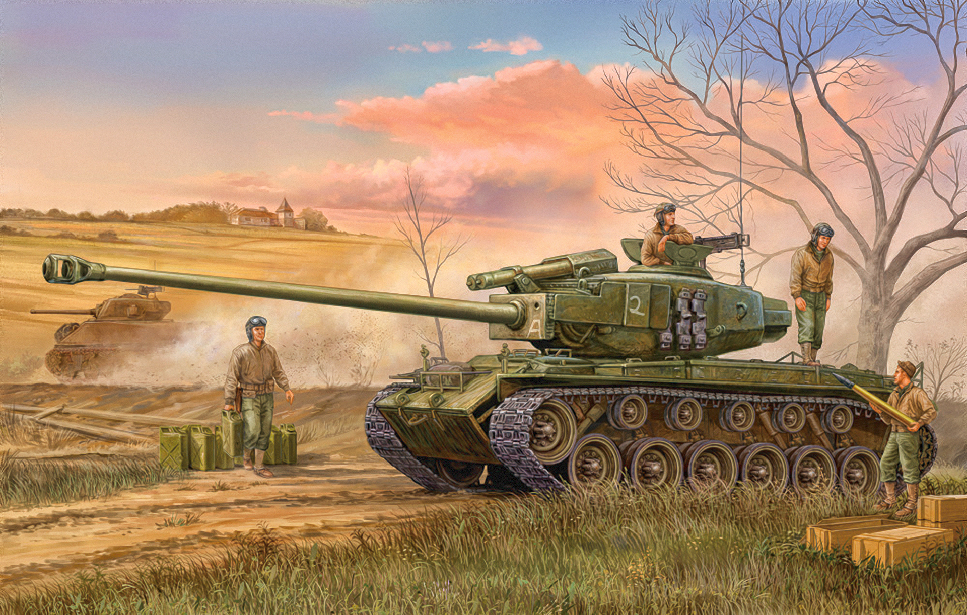 Wallpaper M Pershing Ww2 War Art Tank American