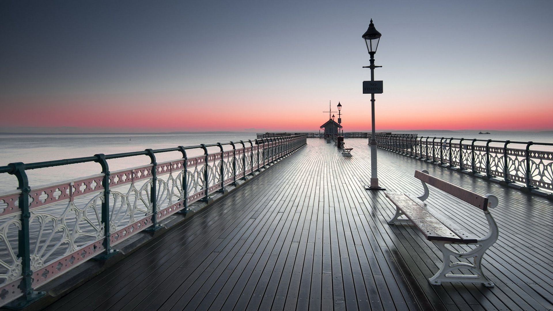 Wallpaper Promenade Cardiff Sunset Wales England For