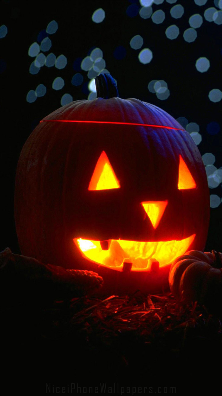 Jack O Lantern Silhouette Background  Halloween Pumpkin Wallpaper  vector  illustration eps10 Stock Vector  Adobe Stock