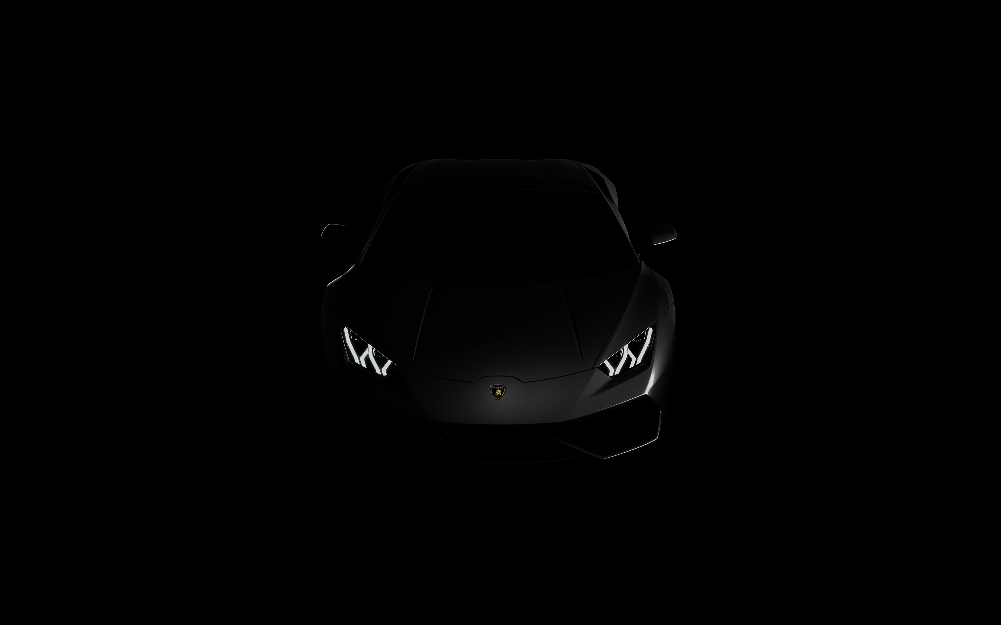 Lamborghini huracan lp black dark 4k wallpaper View HD 3840x2400