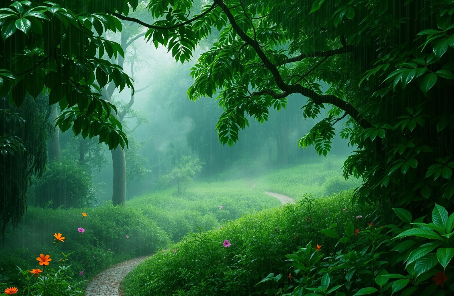 Rainy Forest Wallpaper