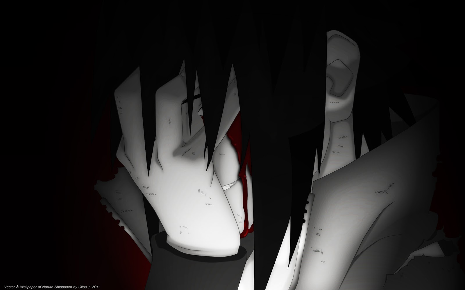 Sasuke Uchiha Anime Blood Smile HD Wallpaper Desktop Background