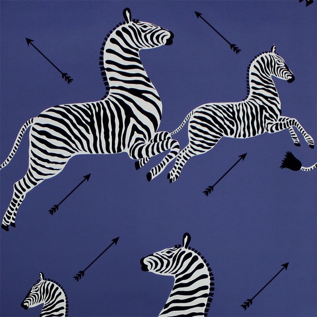 Scalamandre Zebras Wallpaper Denim Eclectic By Store