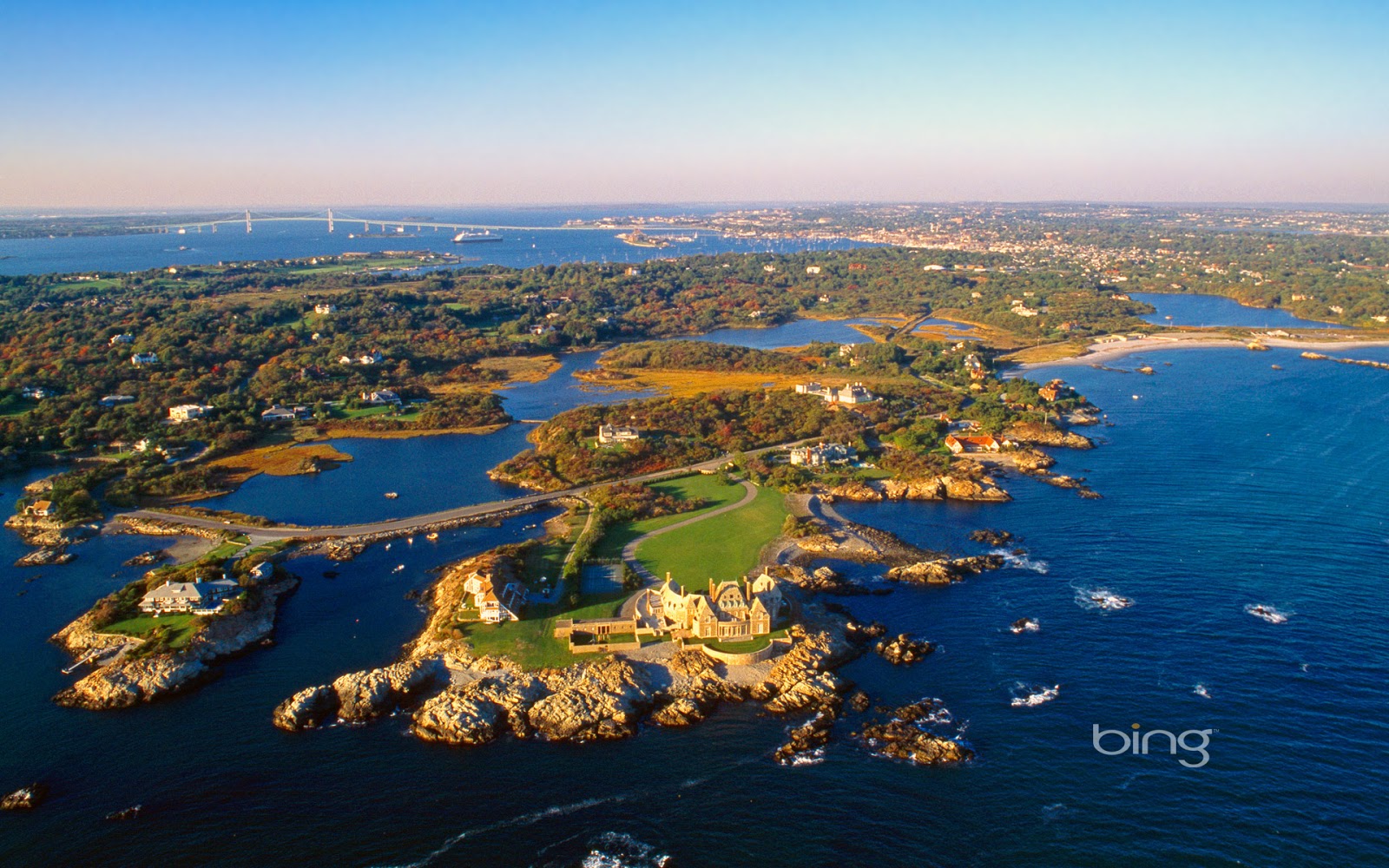 Aerial view of Ocean Drive in Newport Rhode Island Massimo Borchi 1600x1000
