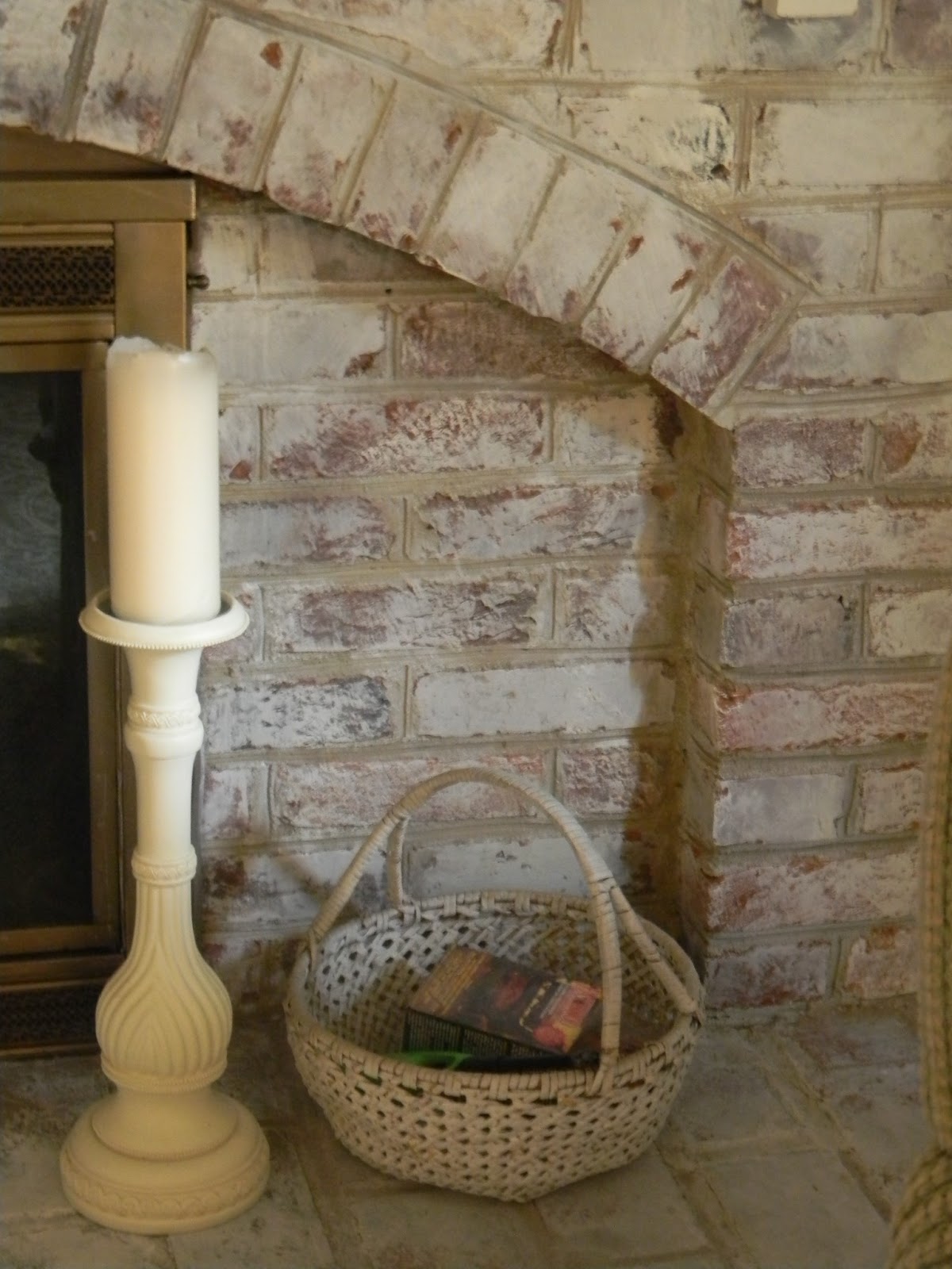 White Brick Fireplace Pictures Distressed Wallpaper