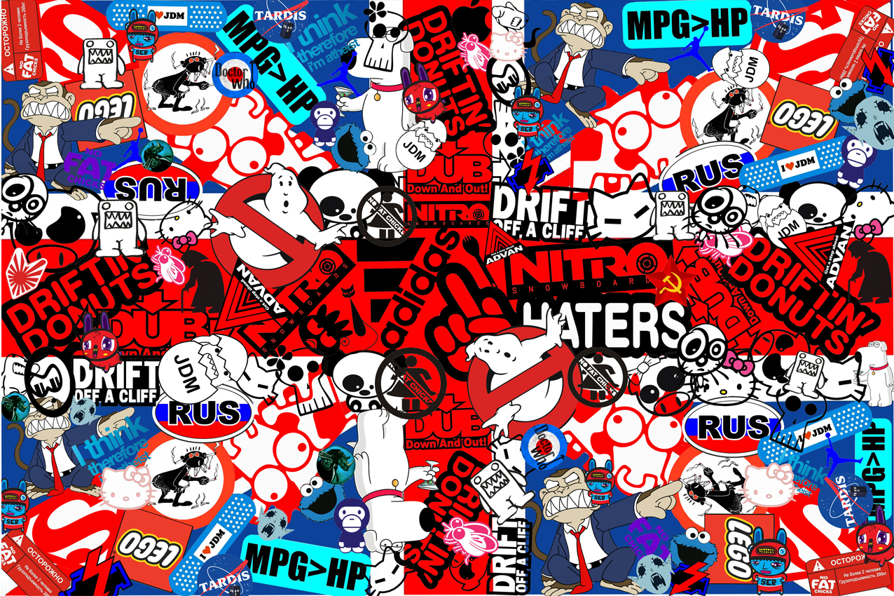 Image Of Sticker Bombing Stickerbombing Bomb Jdm Wallpaper