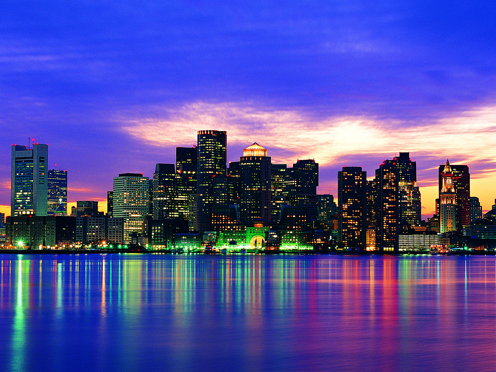 Boston Skyline Massachusetts Usa Looking Through The Lens