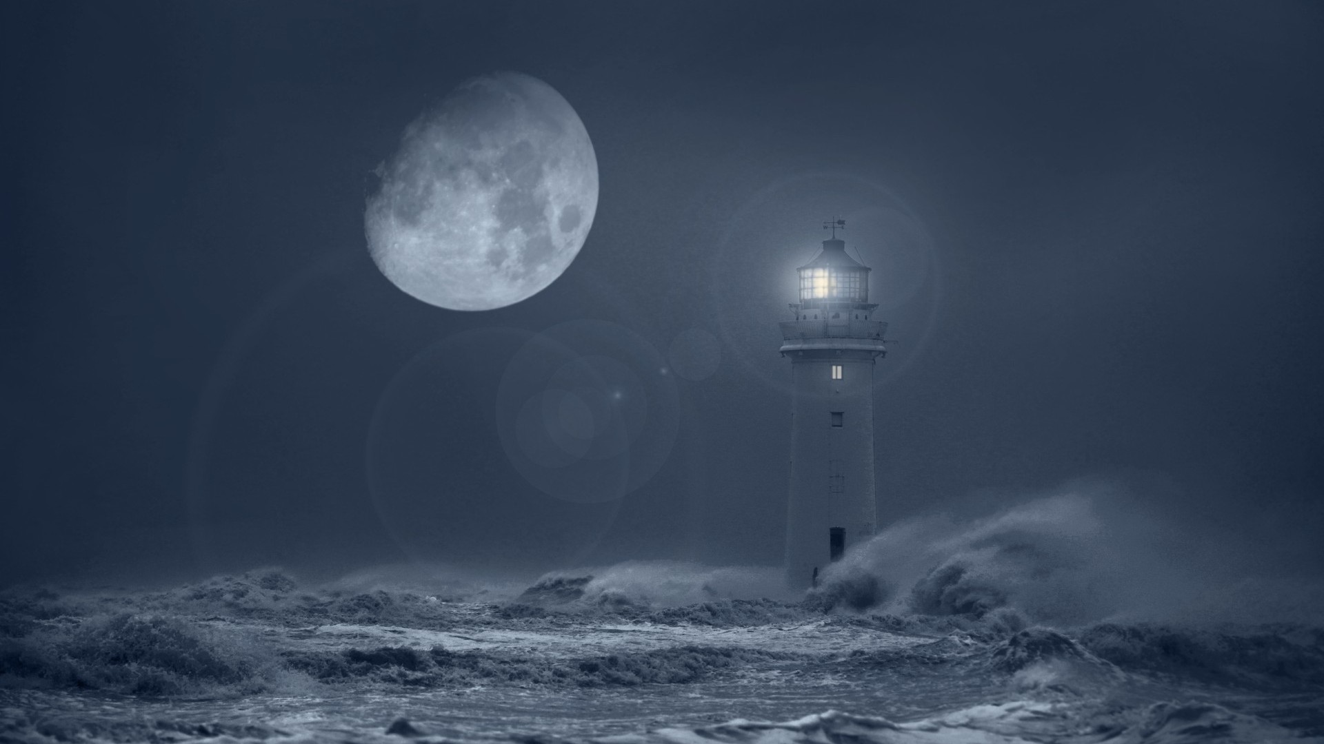 Wallpaper Winter Davefirth Sea B W Moonlight Night Storm Nature
