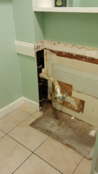 The Bathroom After We Tore Out Yucky Old Vanity A Few Weeks Ago