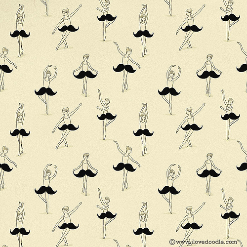 The Ballet Of Mustache Pattern Design Ilovedoodle At Fac