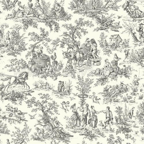 Details About Wallpaper Designer French Country Black On Off White