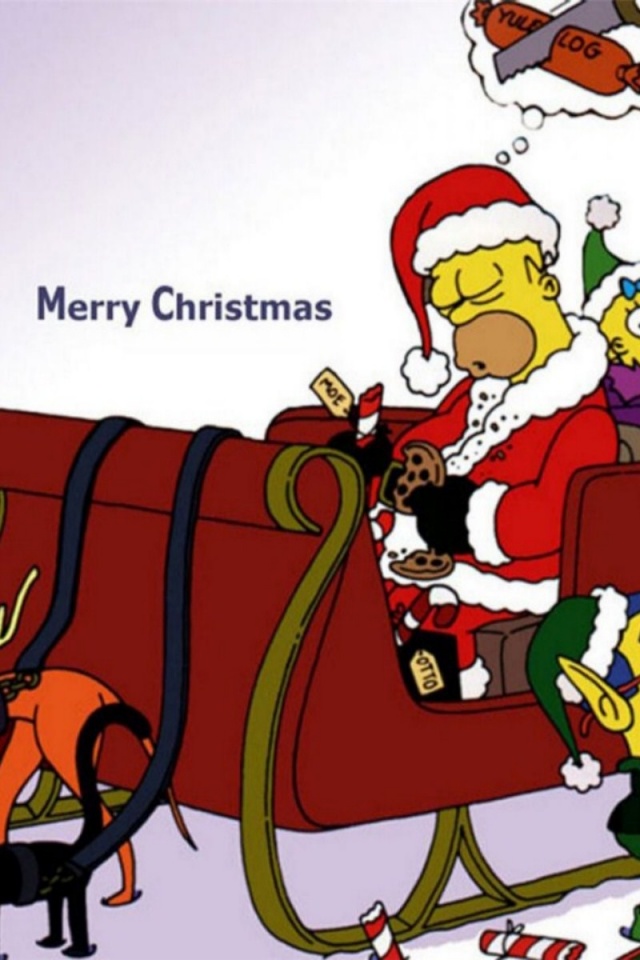 Simpsons Christmas Hd Wallpaper   640x960   376512