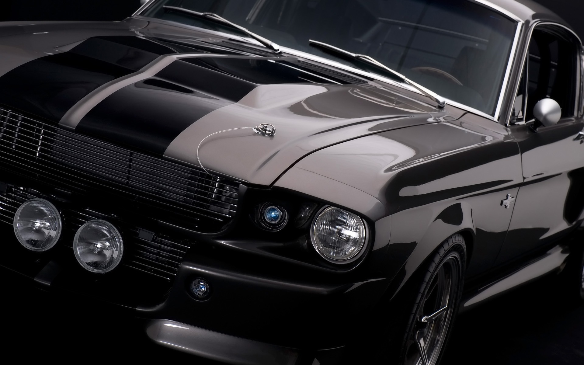 Wallpaper Black Ford Mustang Shelby