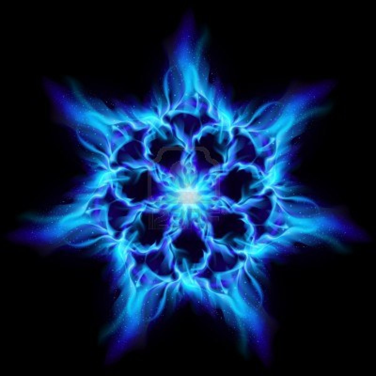 Blue Fire Heart Image For