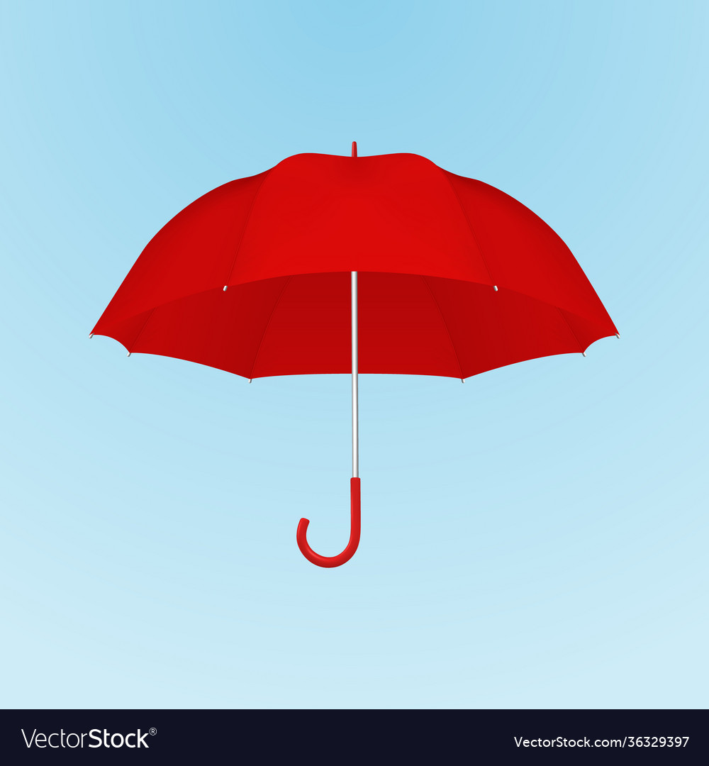 3d realistic render red blank umbrella Royalty Free Vector