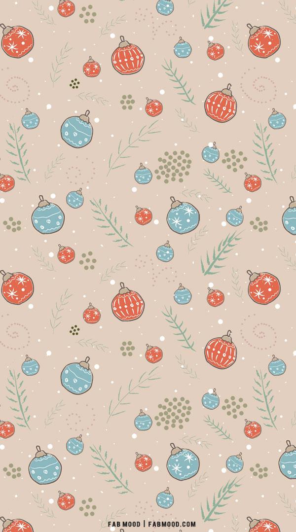 Christmas Aesthetic Wallpaper Bauble Neutral