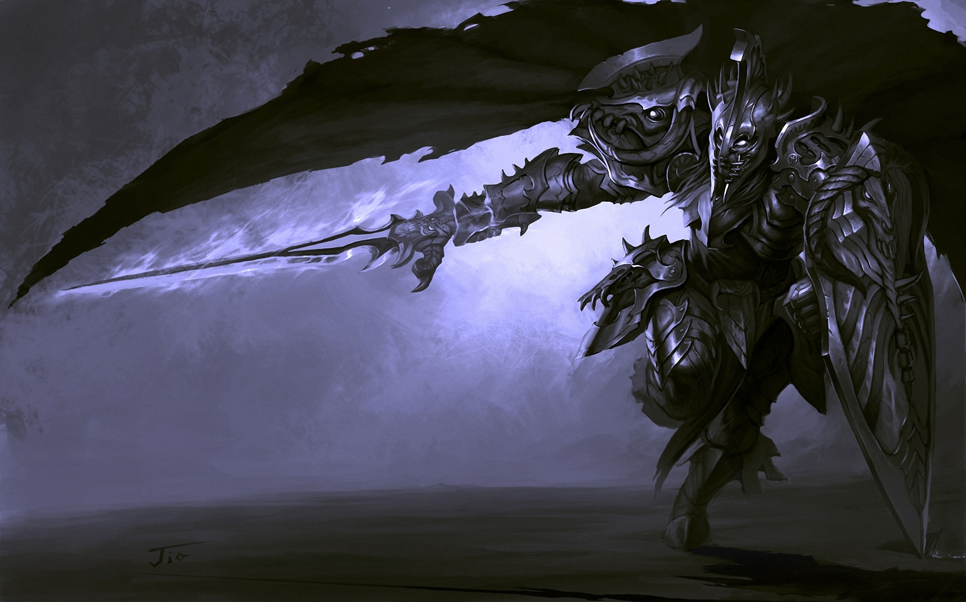 Warrior Sword Armor Shield Magic Wallpaper Background