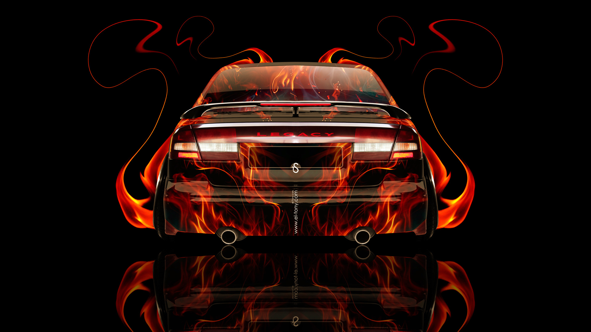 Subaru Legacy B4 Jdm Fire Abstract Car El Tony