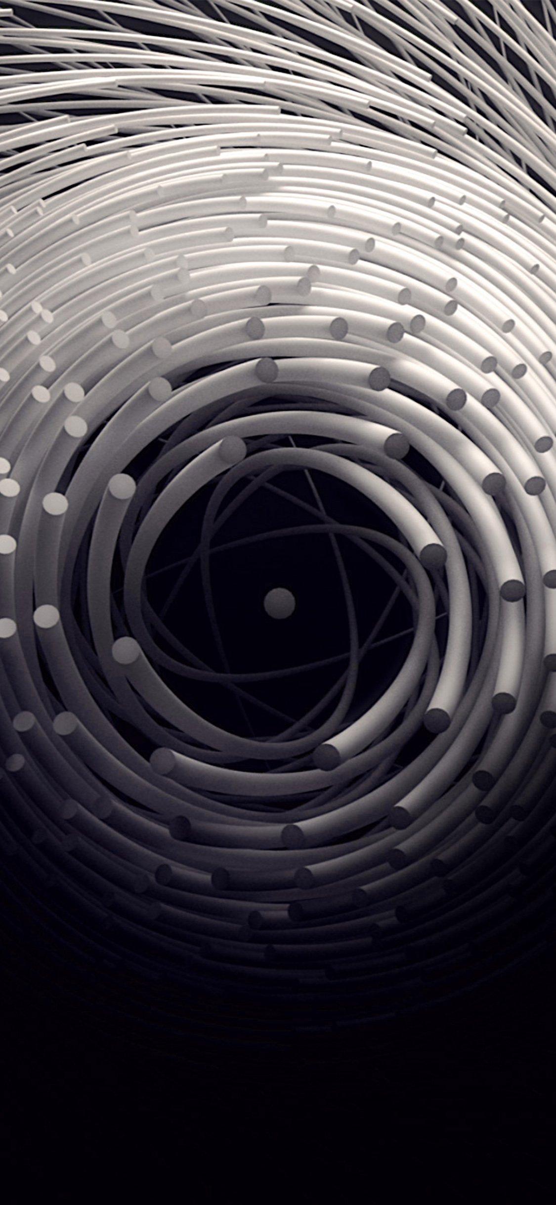 Circle 3d dark abstact iPhone X Wallpapers Free Download