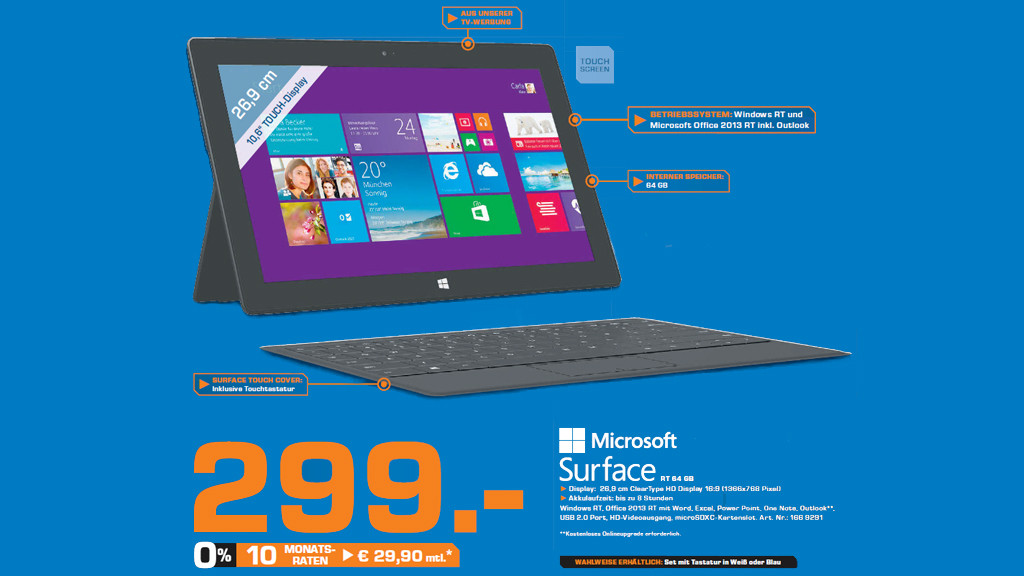 Microsoft Surface Rt Gigabyte Tablet Pc Hybrid Mit Zoll